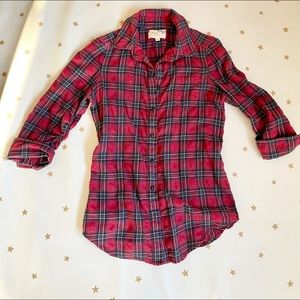 ELIZABETH & JAMES Womens Shirt - Plaid - Xs